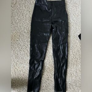 Mid Rise Black Leather Pants/Leggings